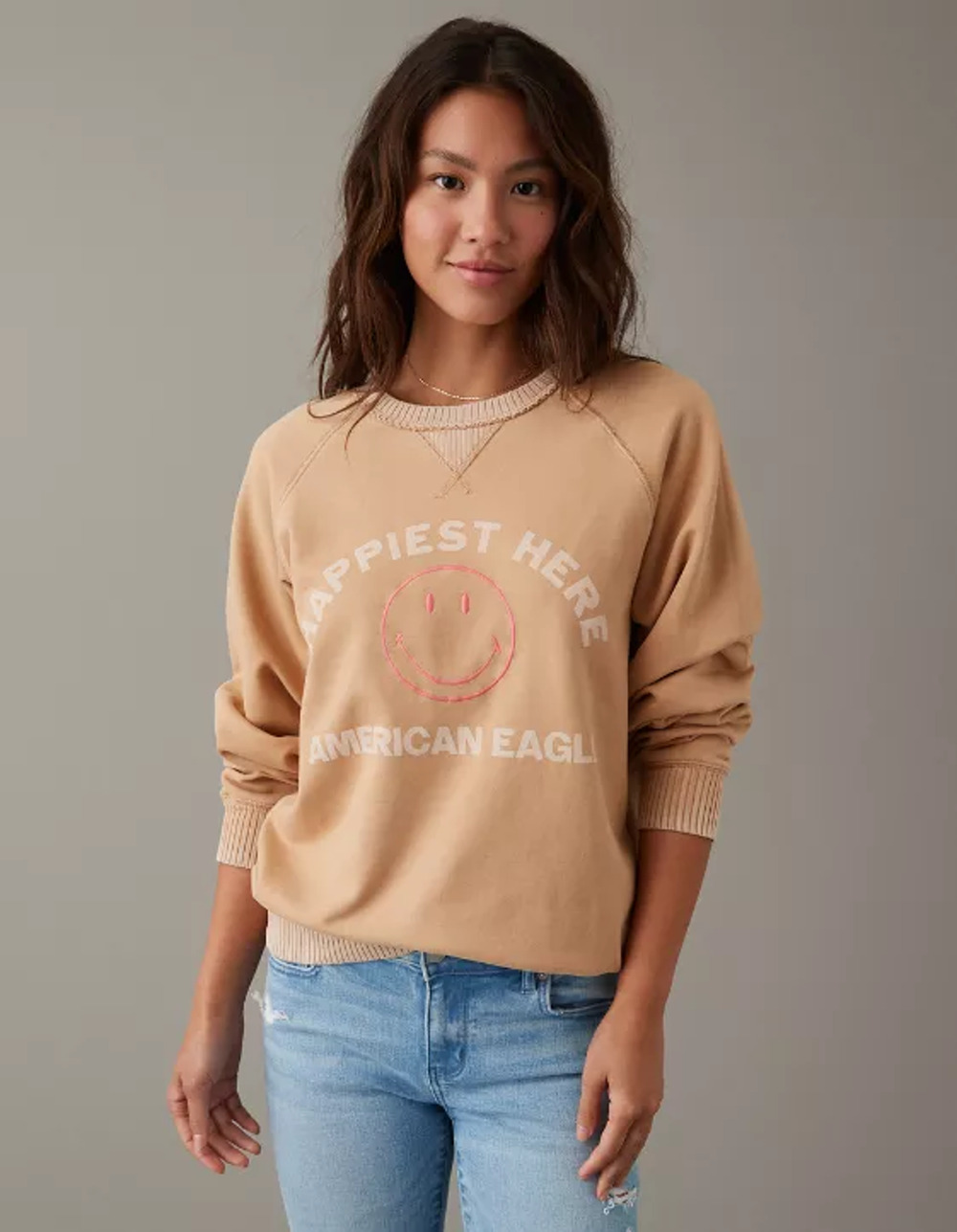 American Eagle Outfitters Seriously Lived in Graphic Sweatshirt Sand Women's XXL